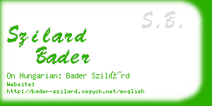 szilard bader business card